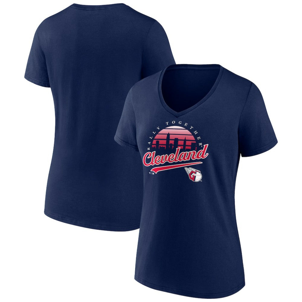 Cleveland Guardians Women's One Champion V-Neck T-Shirt - Navy T-shirts