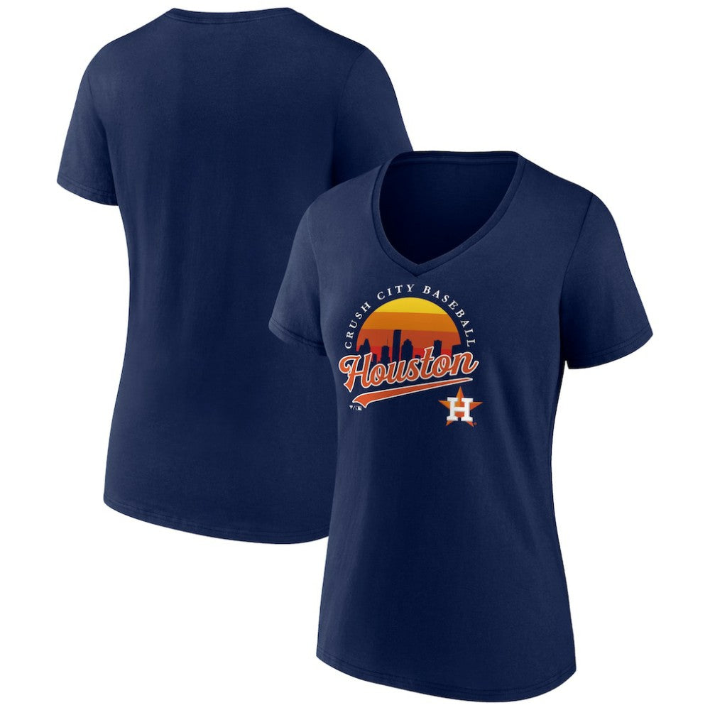 Houston Astros Women's One Champion V-Neck T-Shirt - Navy T-shirts