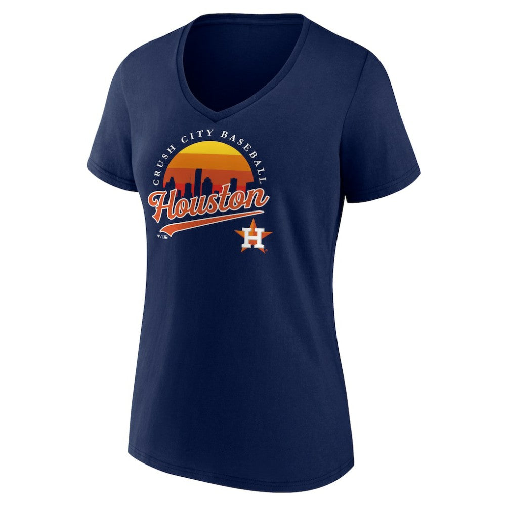Houston Astros Women's One Champion V-Neck T-Shirt - Navy T-shirts