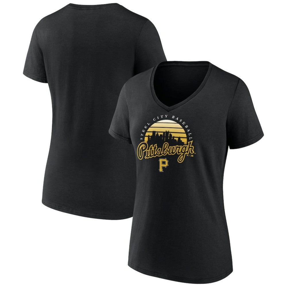Pittsburgh Pirates Women's One Champion V-Neck T-Shirt - Black T-shirts
