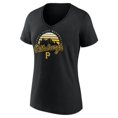 Pittsburgh Pirates Women's One Champion V-Neck T-Shirt - Black T-shirts