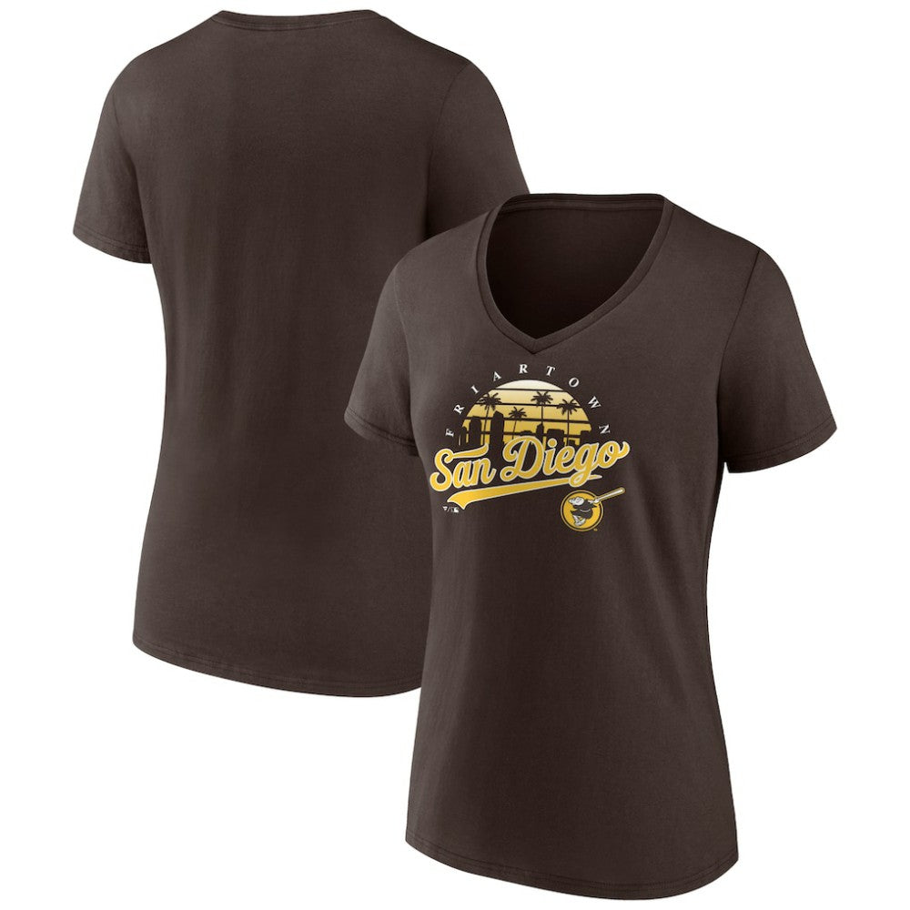 San Diego Padres Women's One Champion V-Neck T-Shirt - Brown T-shirts