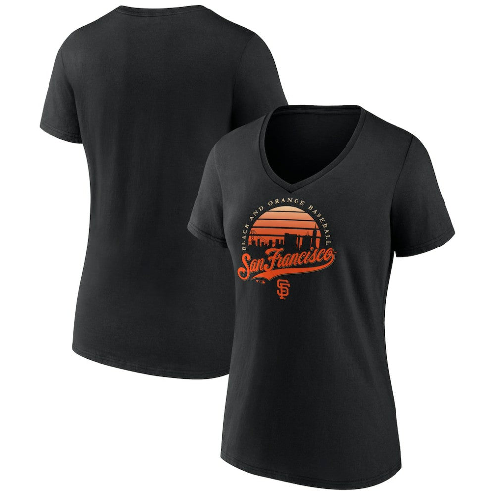San Francisco Giants Women's One Champion V-Neck T-Shirt - Black T-shirts