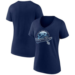 Tampa Bay Rays Women's One Champion V-Neck T-Shirt - Navy T-shirts