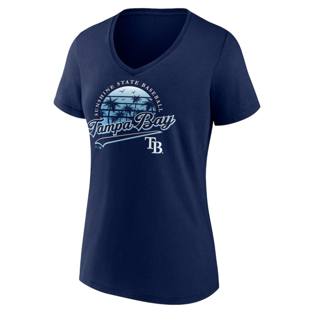 Tampa Bay Rays Women's One Champion V-Neck T-Shirt - Navy T-shirts