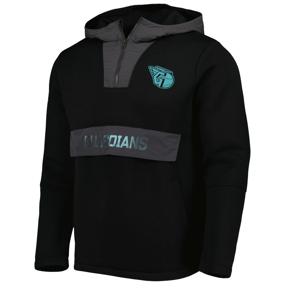 Cleveland Guardians Levelwear Ruckus Quarter-Zip Hoodie - Black Hoodies