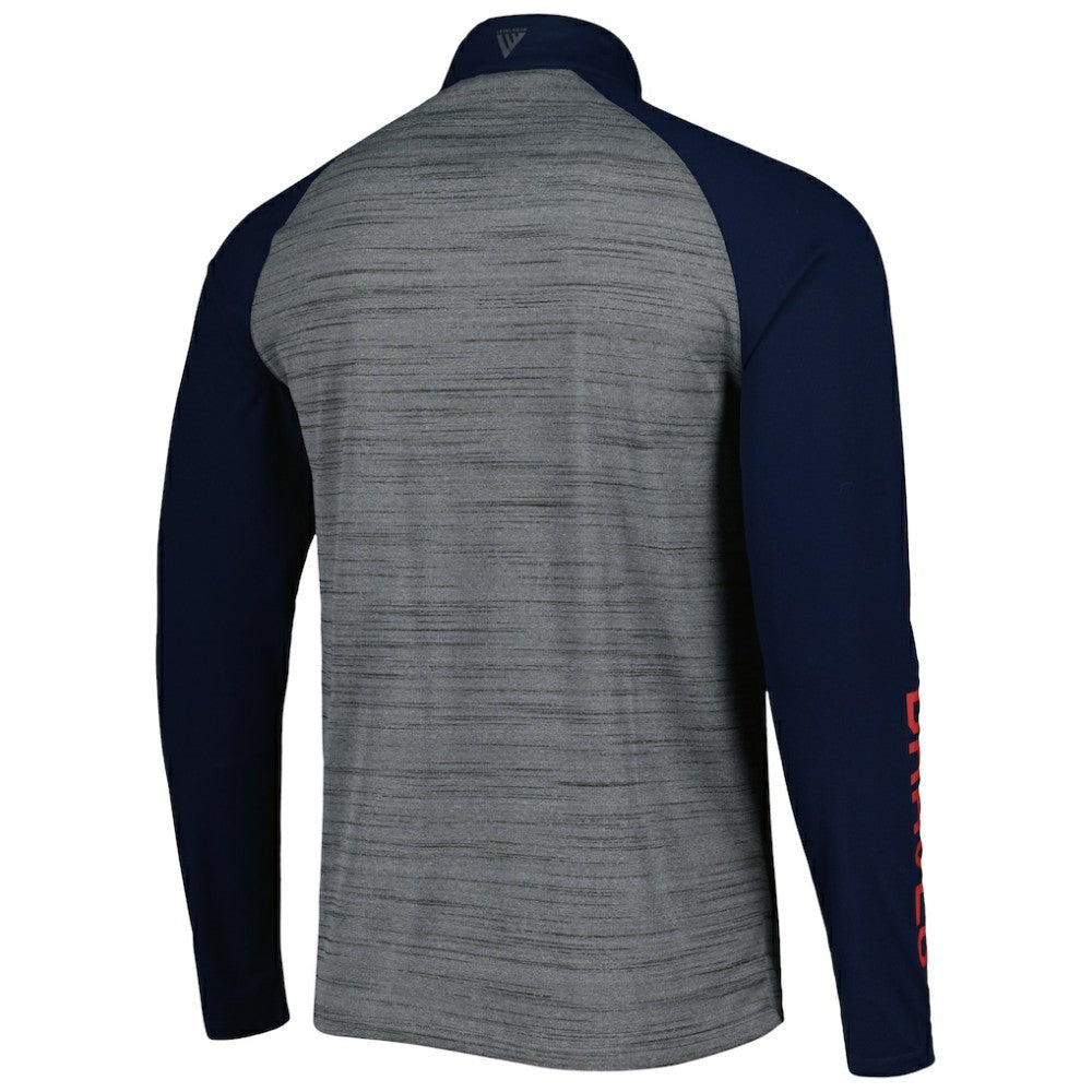 Atlanta Braves Levelwear Vandal Raglan Quarter-Zip Top - Heather Gray Tops