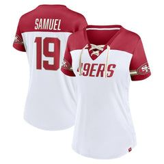 Deebo Samuel San Francisco 49ers Women's Athena Name & Number V-Neck Top - White Tops