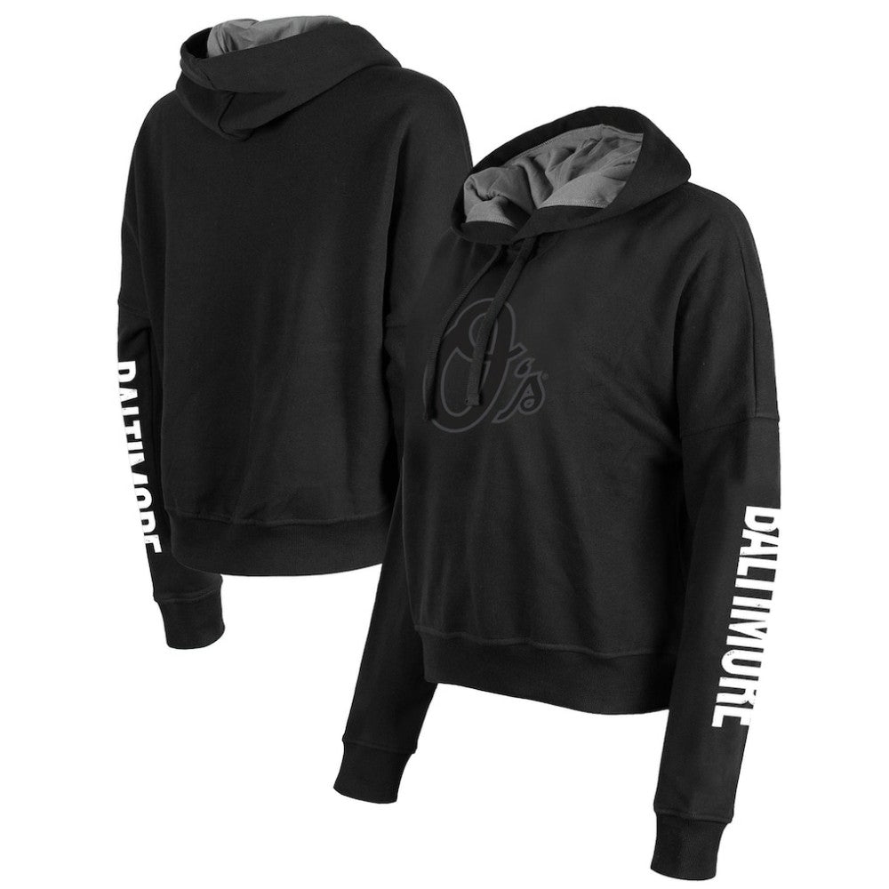 Baltimore Orioles New Era Women's City Connect Pullover Hoodie - Black Hoodies