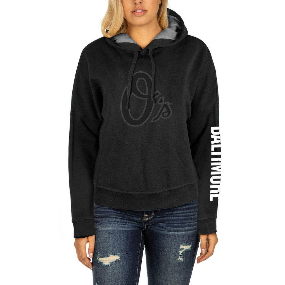 Baltimore Orioles New Era Women's City Connect Pullover Hoodie - Black Hoodies
