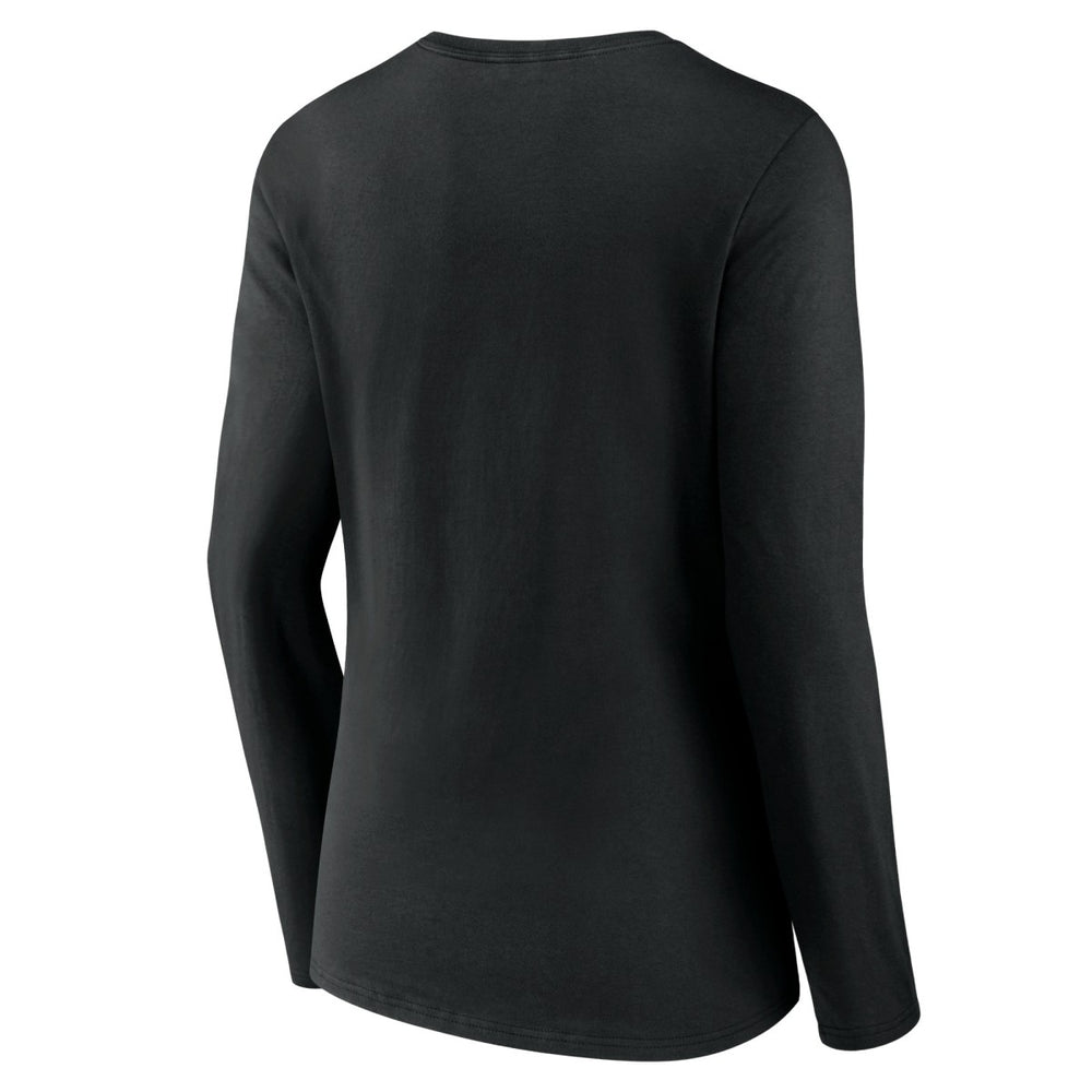 Los Angeles Lakers Women's Tumble V-Neck Long Sleeve T-Shirt Black