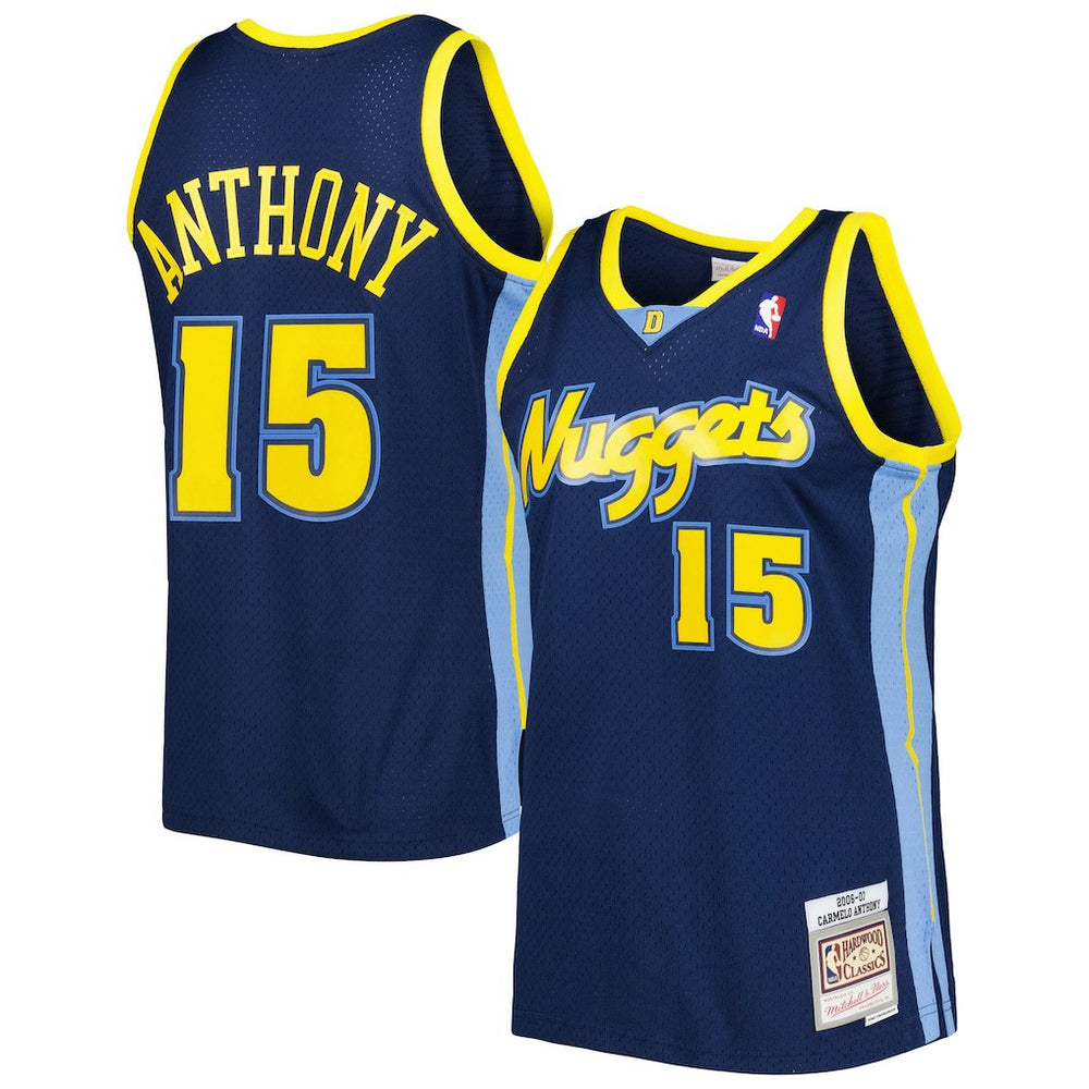 Carmelo Anthony Denver Nuggets Hardwood Classics Swingman Jersey Navy - Mitchell & Ness outlet