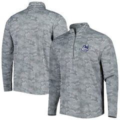 Dallas Cowboys Antigua Brigade Throwback Quarter-Zip Top - Gray Tops