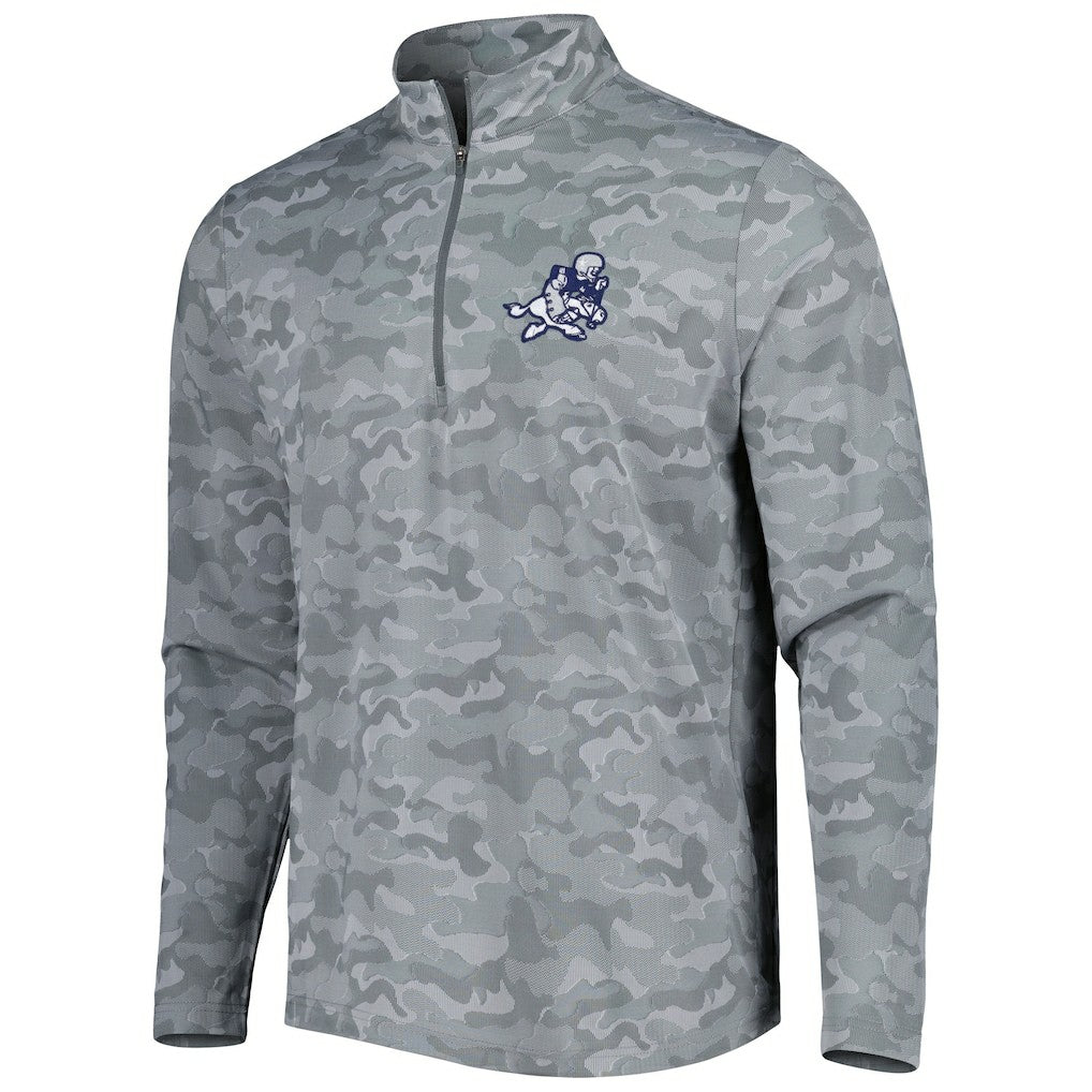 Dallas Cowboys Antigua Brigade Throwback Quarter-Zip Top - Gray Tops