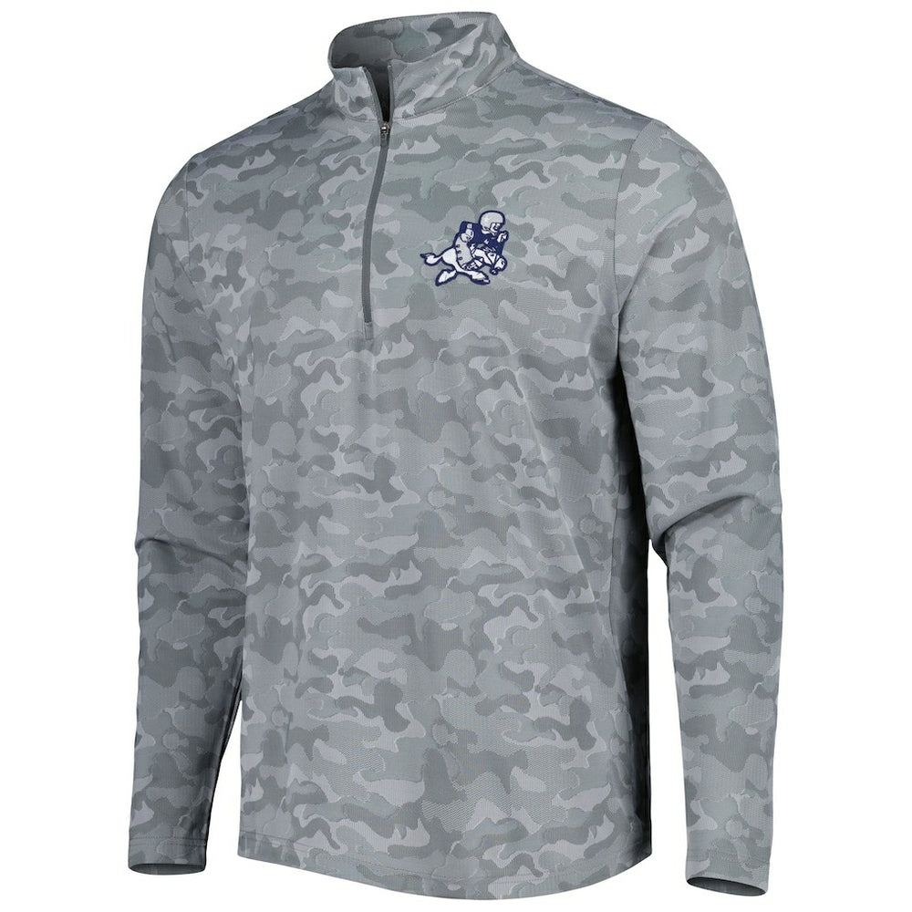 Dallas Cowboys Antigua Brigade Throwback Quarter-Zip Top - Gray Tops