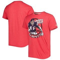 Lawrence Taylor New York Giants Homage Unisex Caricature Retired Player Tri-Blend T-Shirt - Red T-shirts