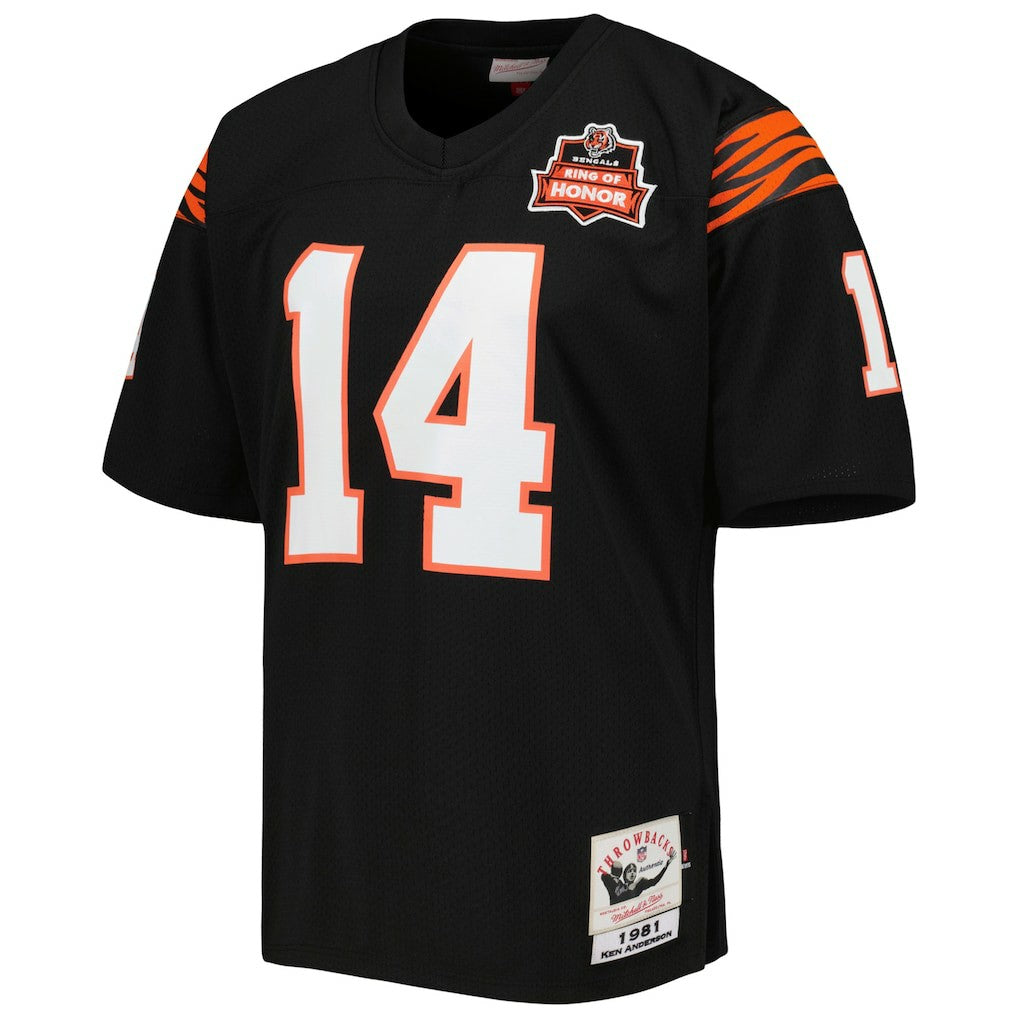 Ken Anderson Cincinnati Bengals 1981 Authentic Throwback Retired Player Jersey - Black Jerseys
