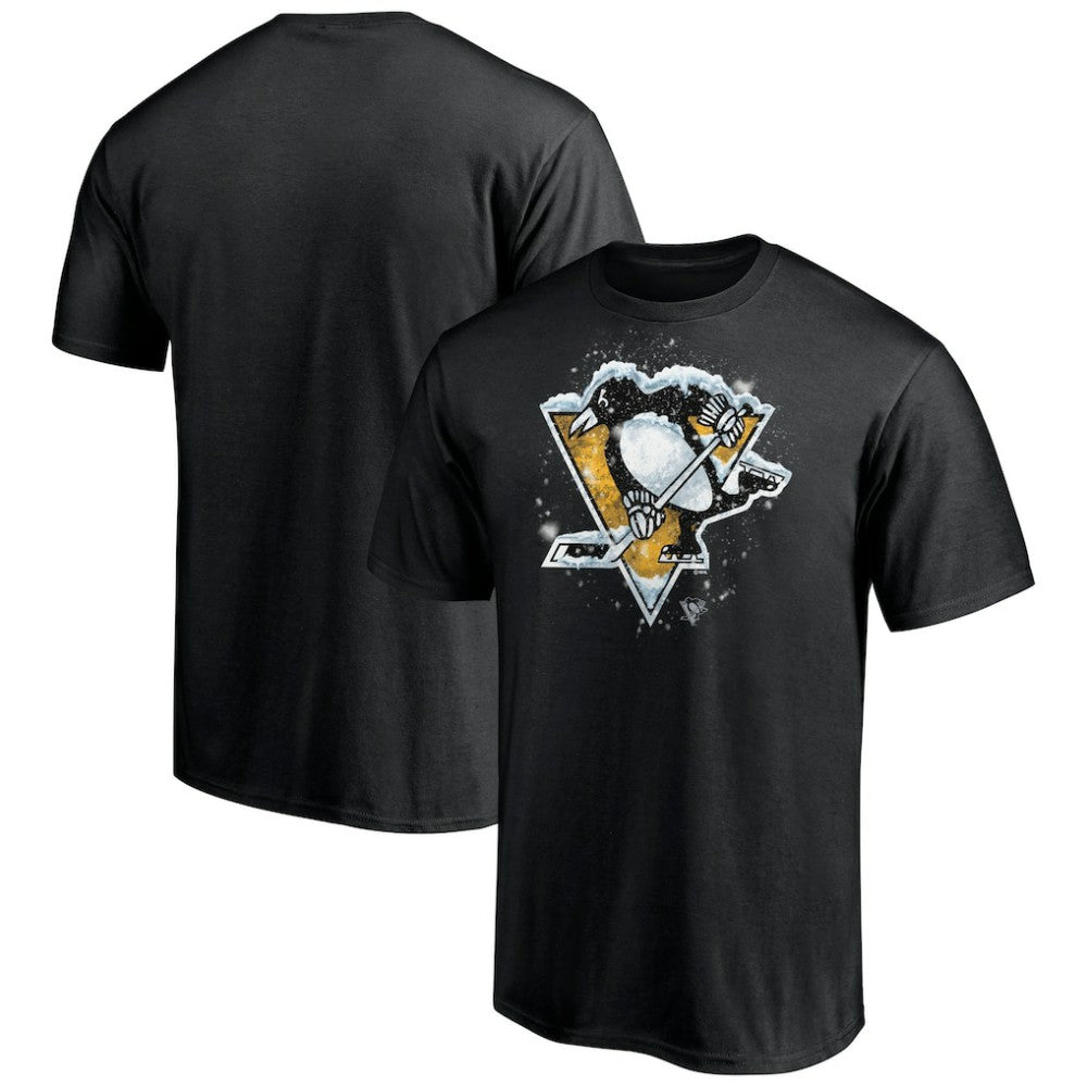 Pittsburgh Penguins Snow Logo T-Shirt - Black | US 5060011
