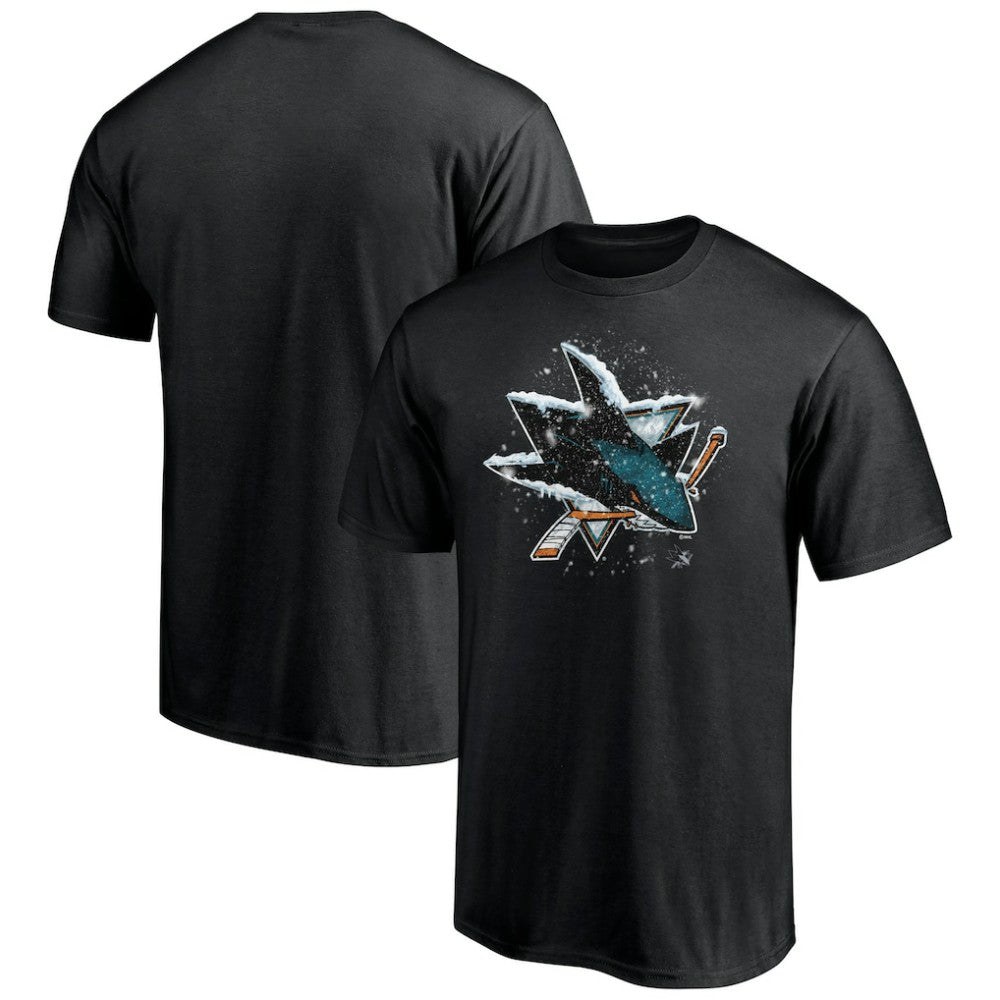 San Jose Sharks Snow Logo T-Shirt - Black | US 5060013