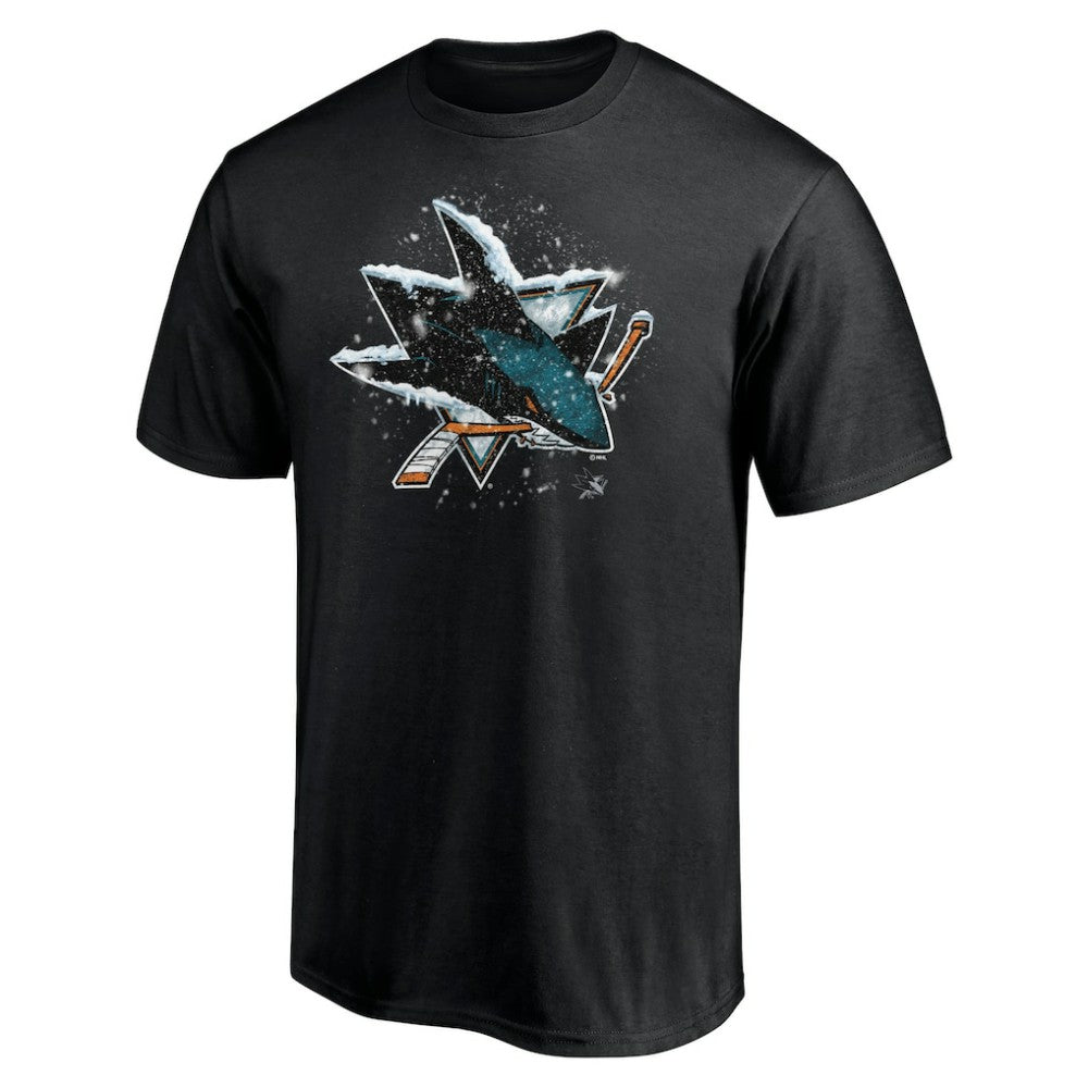 San Jose Sharks Snow Logo T-Shirt - Black | US 5060013