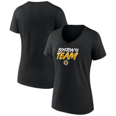 Boston Bruins Women's Active Edge V-Neck T-Shirt - Black | US 5060055