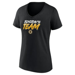 Boston Bruins Women's Active Edge V-Neck T-Shirt - Black | US 5060055