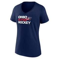 Columbus Blue Jackets Women's Active Edge V-Neck T-Shirt - Navy | US 5060073