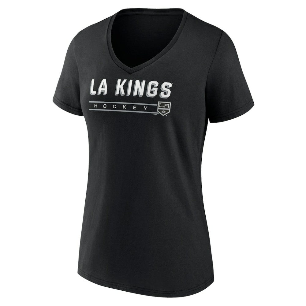 Los Angeles Kings Women's Primary Play V-Neck T-Shirt - Black | US 5060086