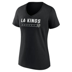 Los Angeles Kings Women's Primary Play V-Neck T-Shirt - Black | US 5060086