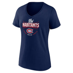 Montreal Canadiens Women's Active Edge V-Neck T-Shirt - Navy | US 5060090