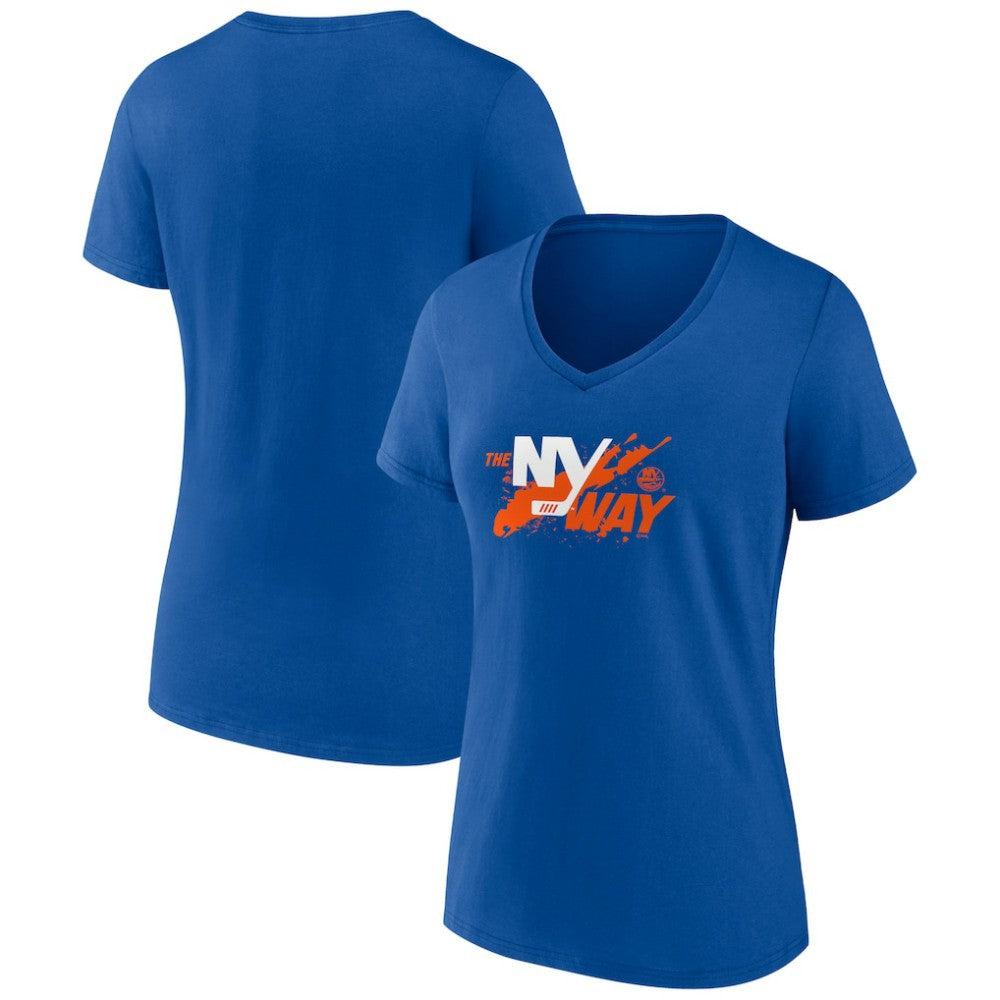 New York Islanders Women's Active Edge V-Neck T-Shirt - Royal | US 5060099