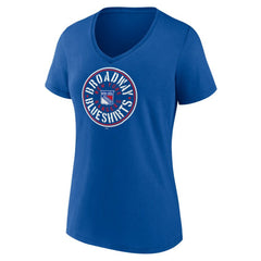 New York Rangers Women's Active Edge V-Neck T-Shirt - Blue | US 5060102