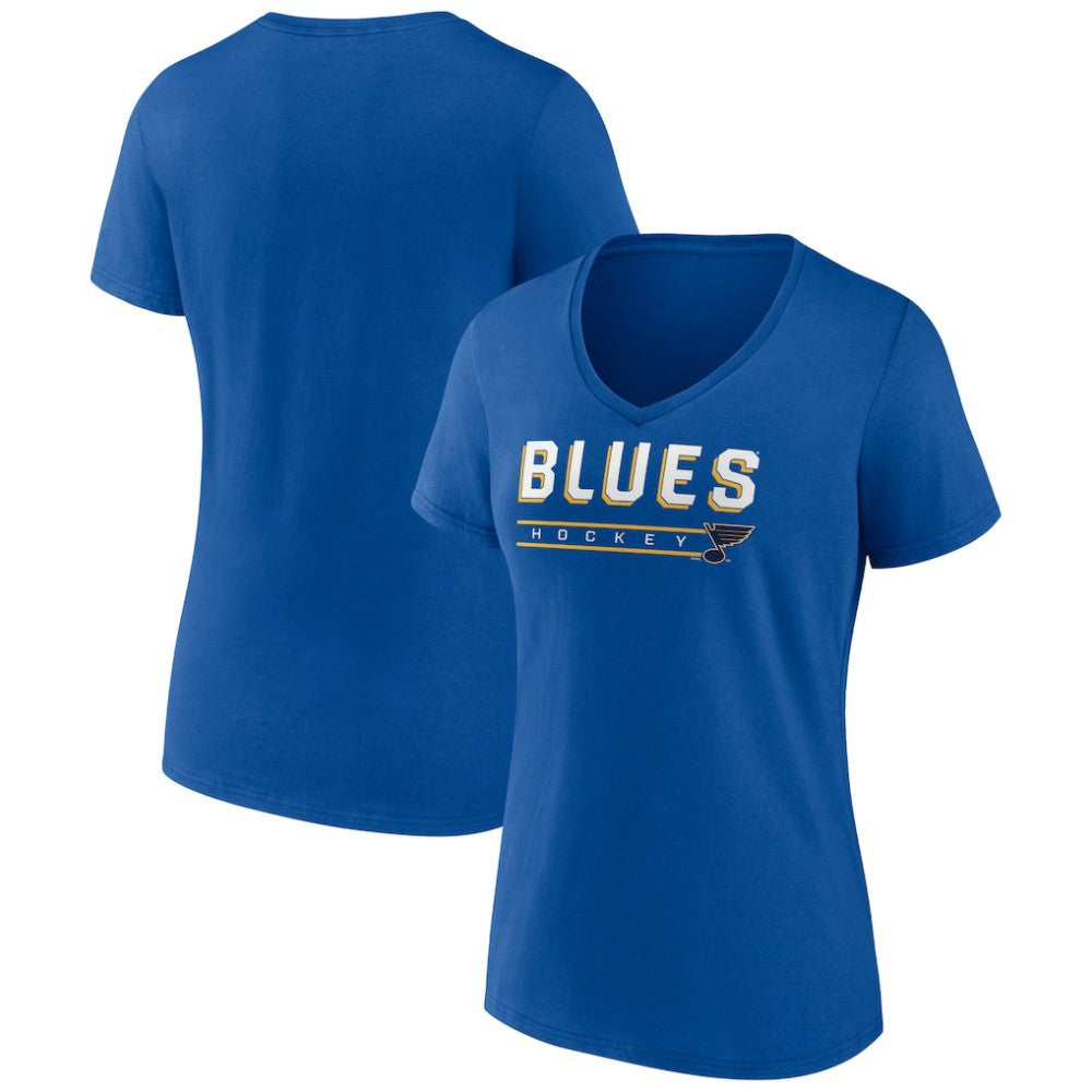 St. Louis Blues Women's Primary Play V-Neck T-Shirt - Blue | US 5060118