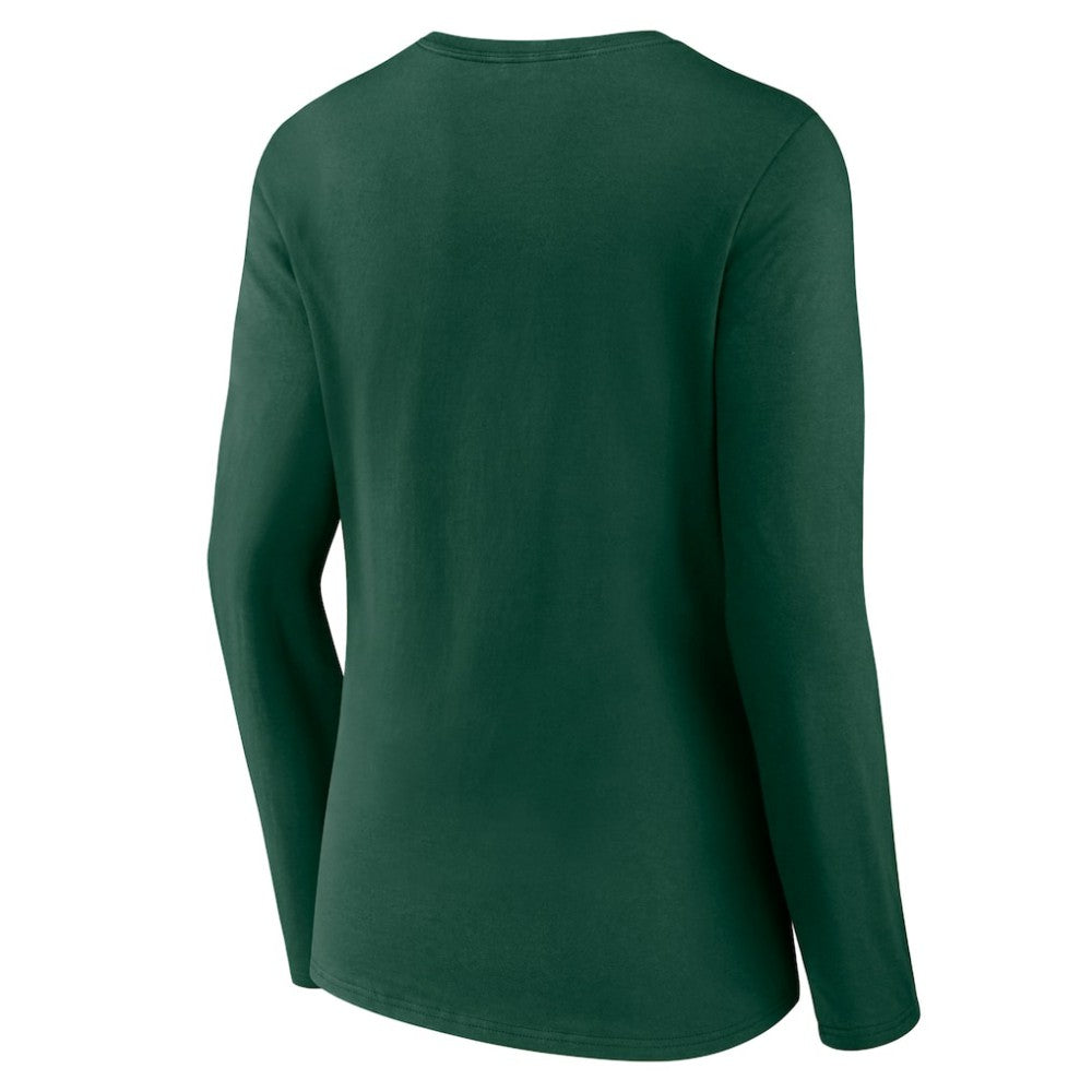 Minnesota Wild Women's Forge Long Sleeve V-Neck T-Shirt - Green | US 5060148