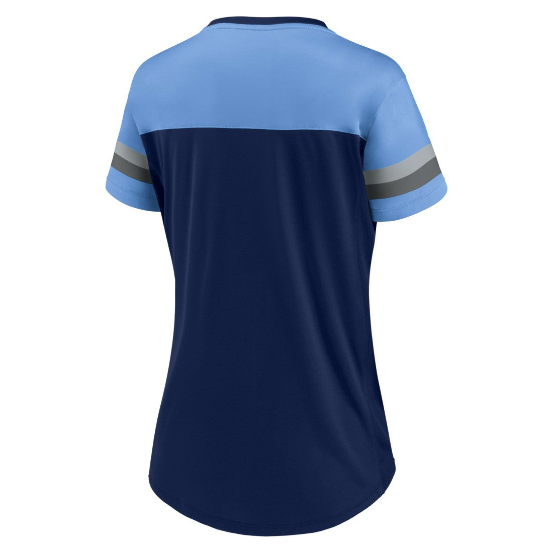 Tennessee Titans Women's Blitz & Glam Lace-Up V-Neck Jersey T-Shirt - Navy/Light Blue T-shirts