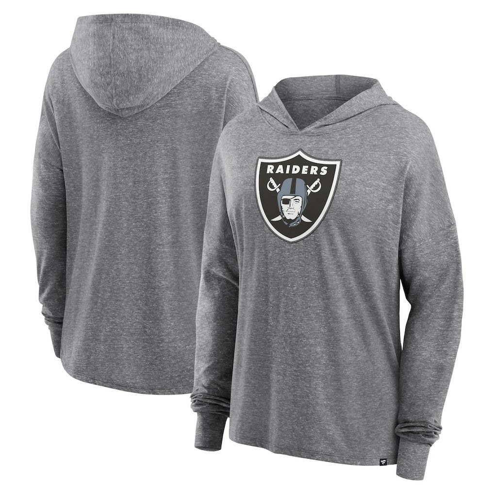 Las Vegas Raiders Women's Cozy Primary Pullover Hoodie - Heather Gray Hoodies