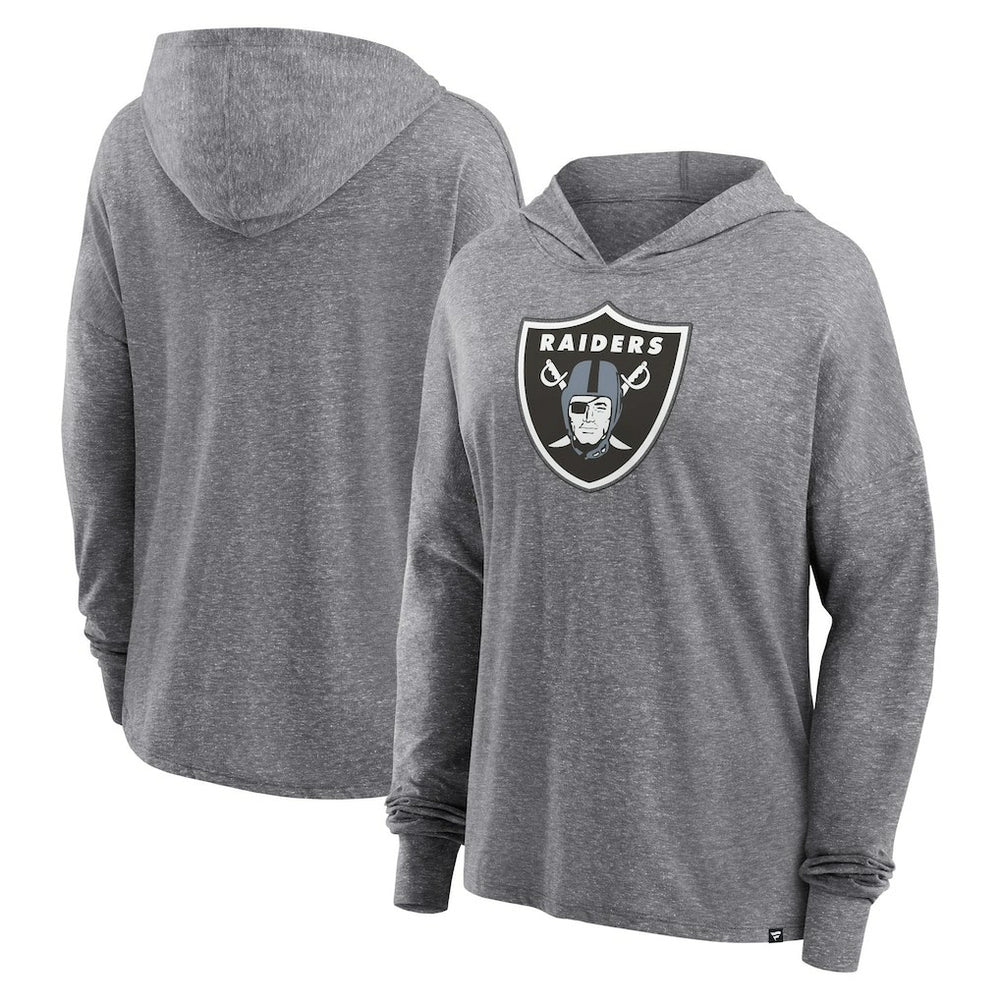 Las Vegas Raiders Women's Cozy Primary Pullover Hoodie - Heather Gray Hoodies