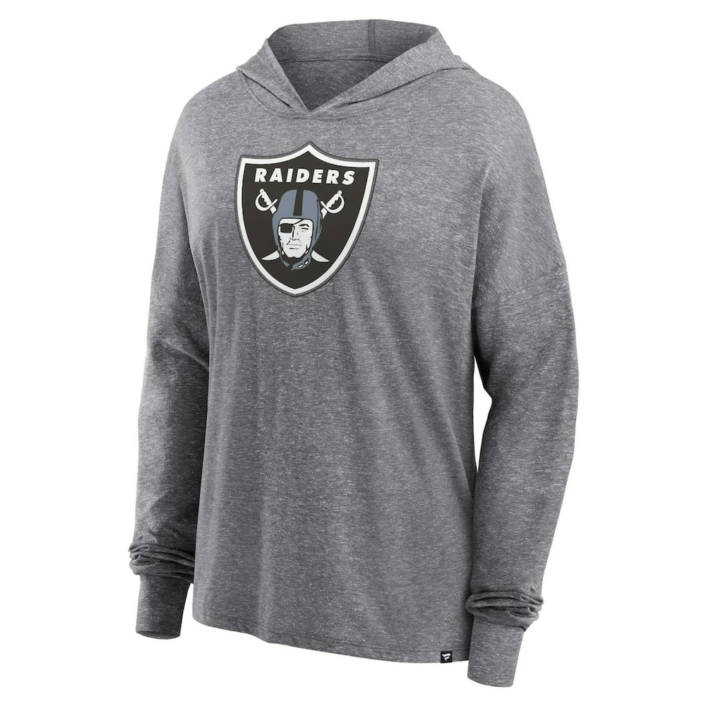Las Vegas Raiders Women's Cozy Primary Pullover Hoodie - Heather Gray Hoodies