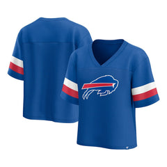 Buffalo Bills Women's Established Jersey Cropped V-Neck T-Shirt - Royal T-shirts