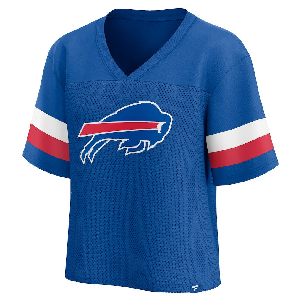 Buffalo Bills Women's Established Jersey Cropped V-Neck T-Shirt - Royal T-shirts