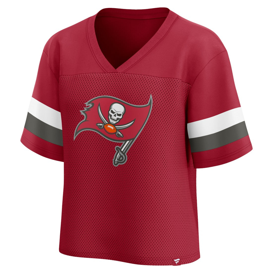 Tampa Bay Buccaneers Women's Established Jersey Cropped V-Neck T-Shirt - Red T-shirts