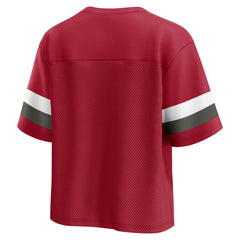 Tampa Bay Buccaneers Women's Established Jersey Cropped V-Neck T-Shirt - Red T-shirts