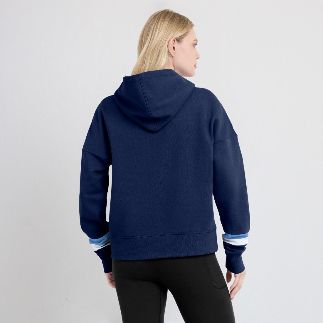 Tennessee Titans Women's Over Under Pullover Hoodie - Navy Hoodies