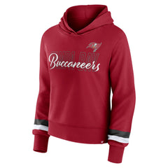 Tampa Bay Buccaneers Women's Over Under Pullover Hoodie - Red Hoodies