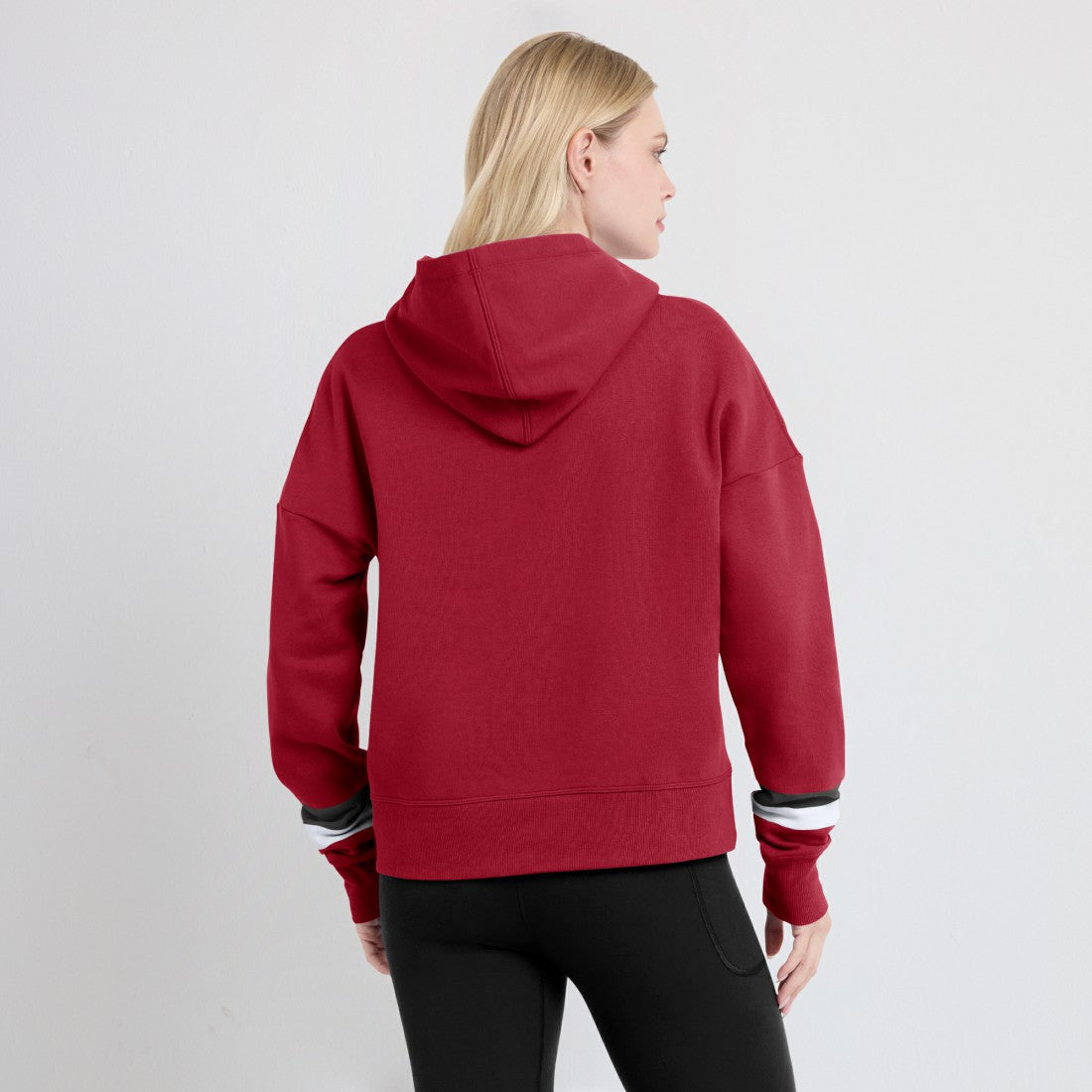 Tampa Bay Buccaneers Women's Over Under Pullover Hoodie - Red Hoodies