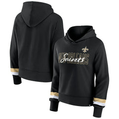 New Orleans Saints Women's Over Under Pullover Hoodie - Black Hoodies