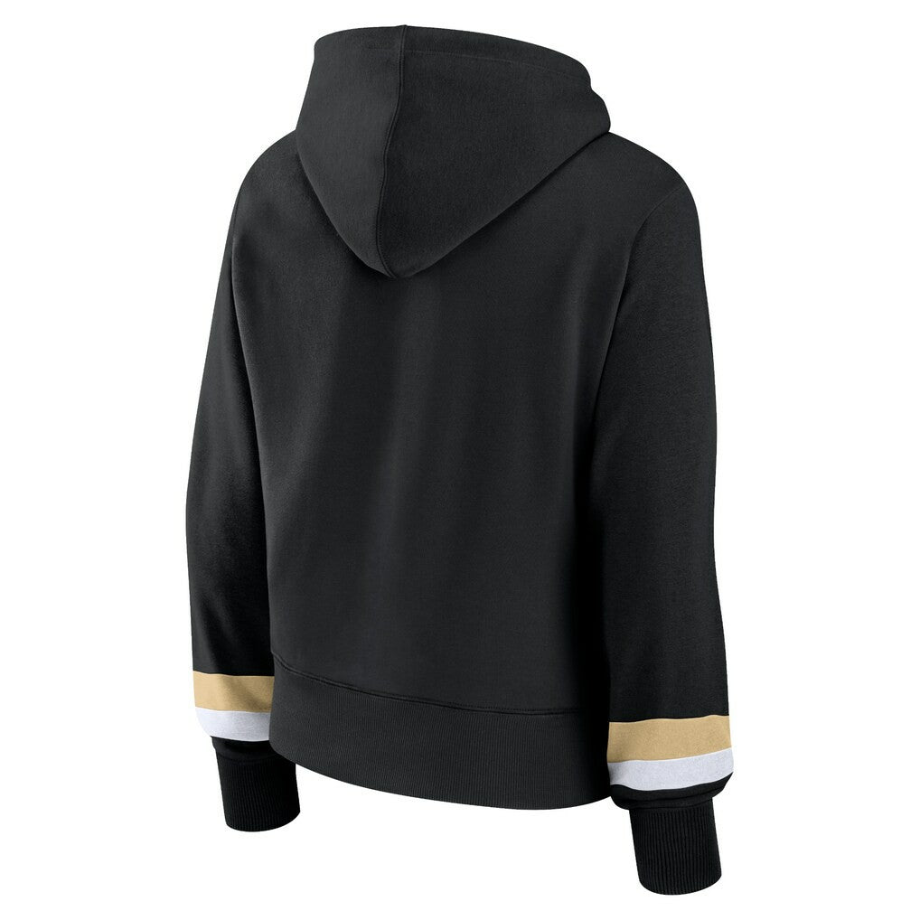 New Orleans Saints Women's Over Under Pullover Hoodie - Black Hoodies