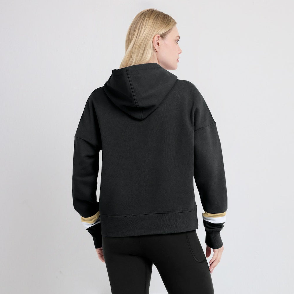 New Orleans Saints Women's Over Under Pullover Hoodie - Black Hoodies