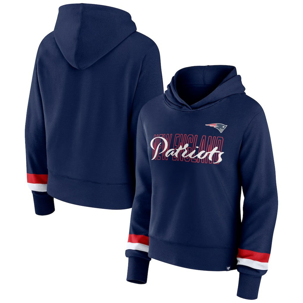 New England Patriots Women's Over Under Pullover Hoodie - Navy Hoodies