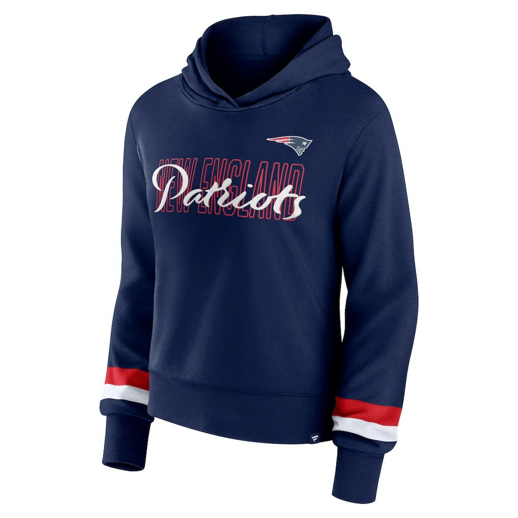 New England Patriots Women's Over Under Pullover Hoodie - Navy Hoodies